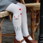 KITTY valged kassiga sukkpüksid lastele