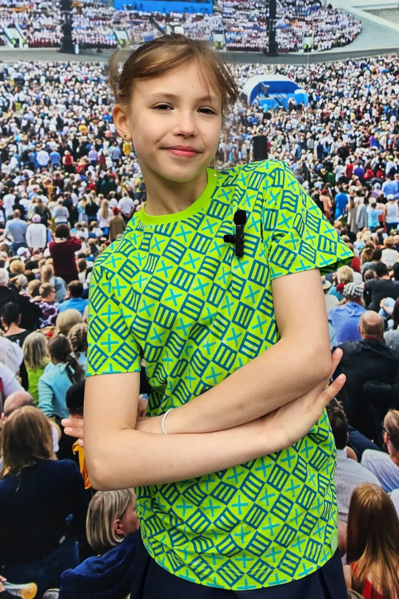 2023.a Noorte LAULU- JA TANTSUPEO roheline t-särk lastele