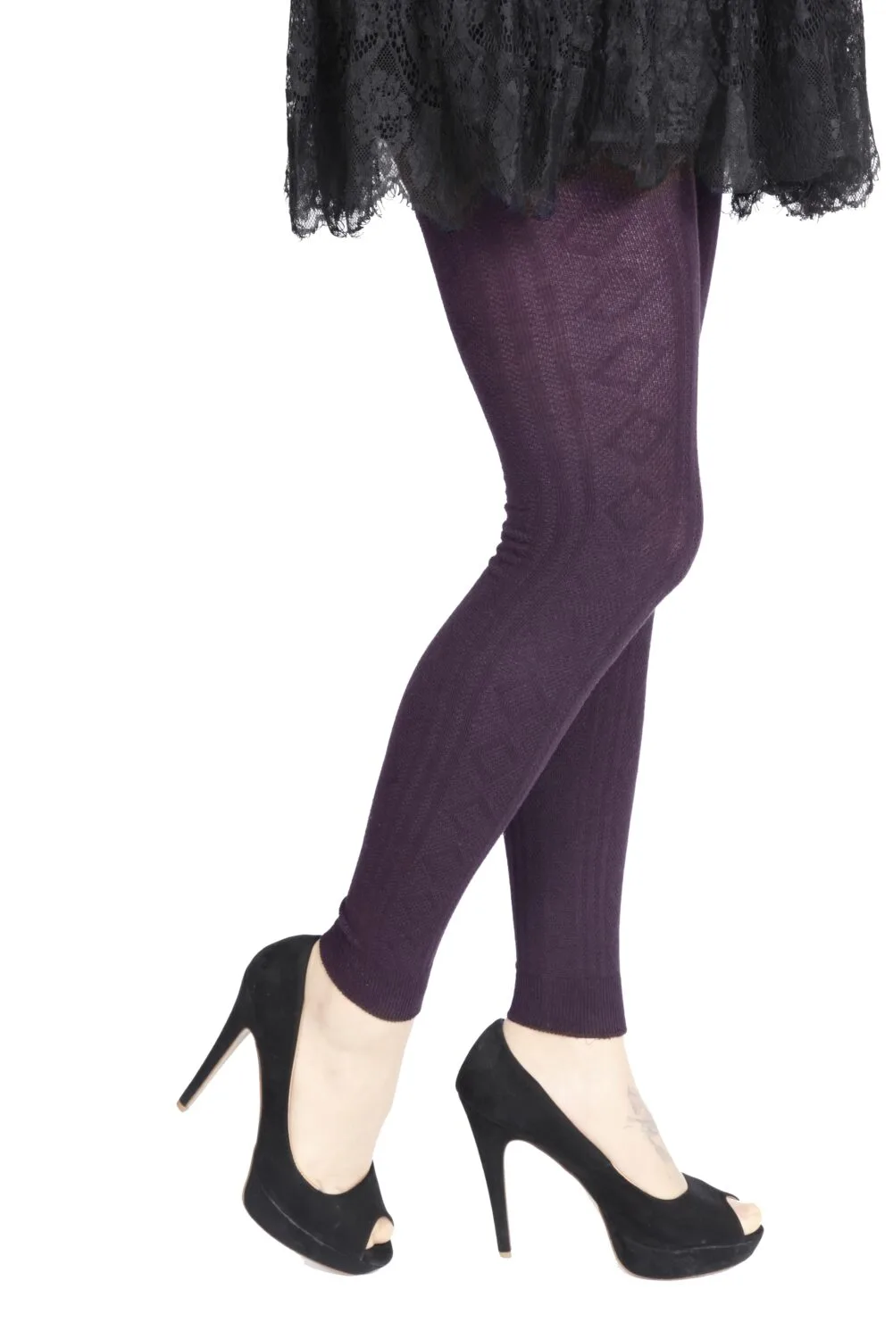 REINE purple cotton leggings