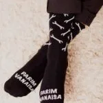 MATTI mustad meestesokid tekstiga "PARIM VANAISA"