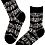 MUSIC nootidega musta värvi puuvillased sokid