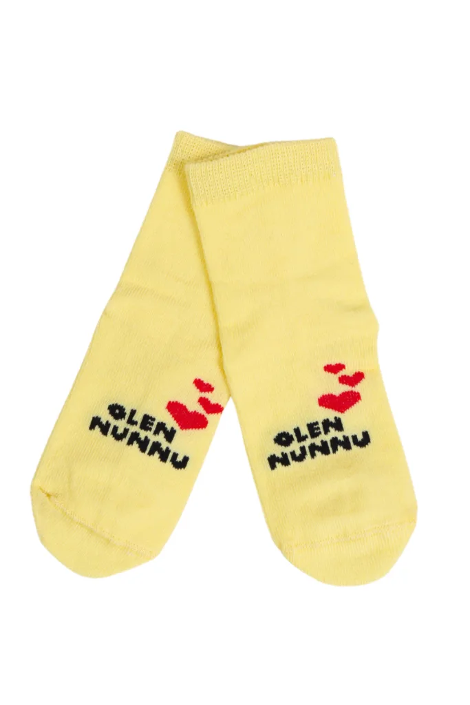 NUNNU kollased puuvillased sokid beebidele