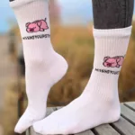 PIG TIME valged notsuga puuvillased sokid