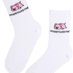 PIG TIME valged notsuga puuvillased sokid