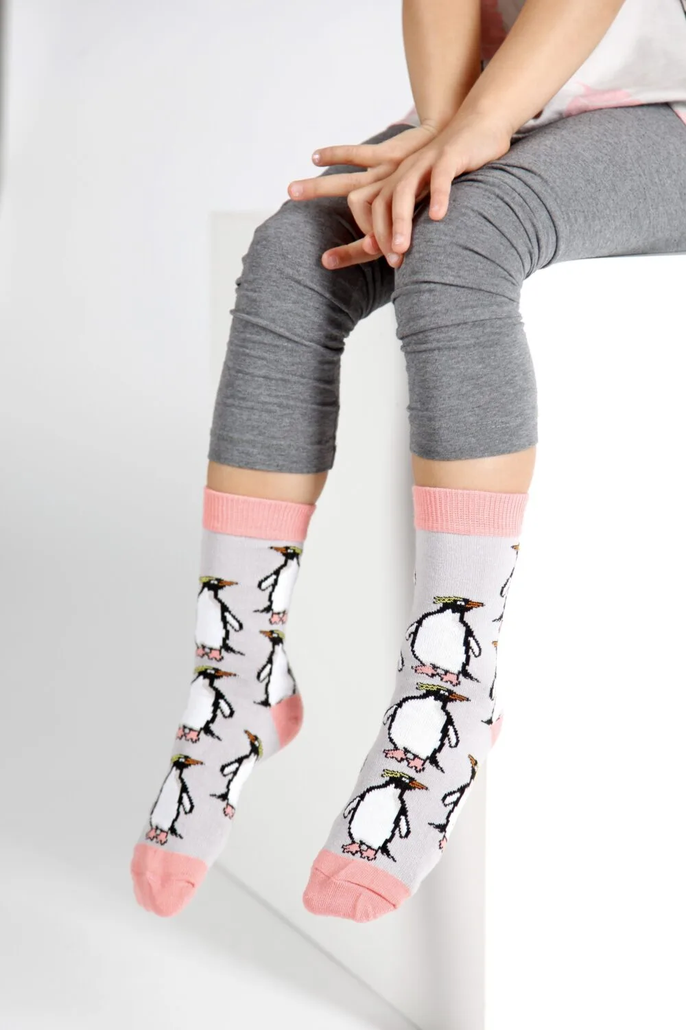 PINGU puuvillased pingviini mustriga sokid lastele