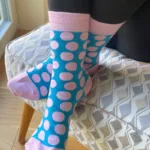 POPPY sinised täpilised meriinovillased sokid