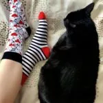 PURRFECT LOVE valged puuvillased sokid