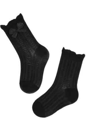 RIHANDRA musta värvi lipsuga sokid lastele