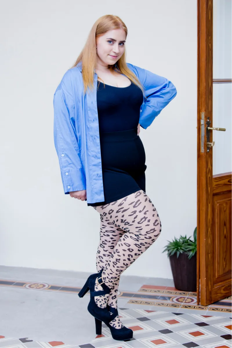 ROYAL plus size beežid leopardimustrilised sukkpüksid