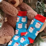SANTA sinised jõuluvanadega puuvillased sokid