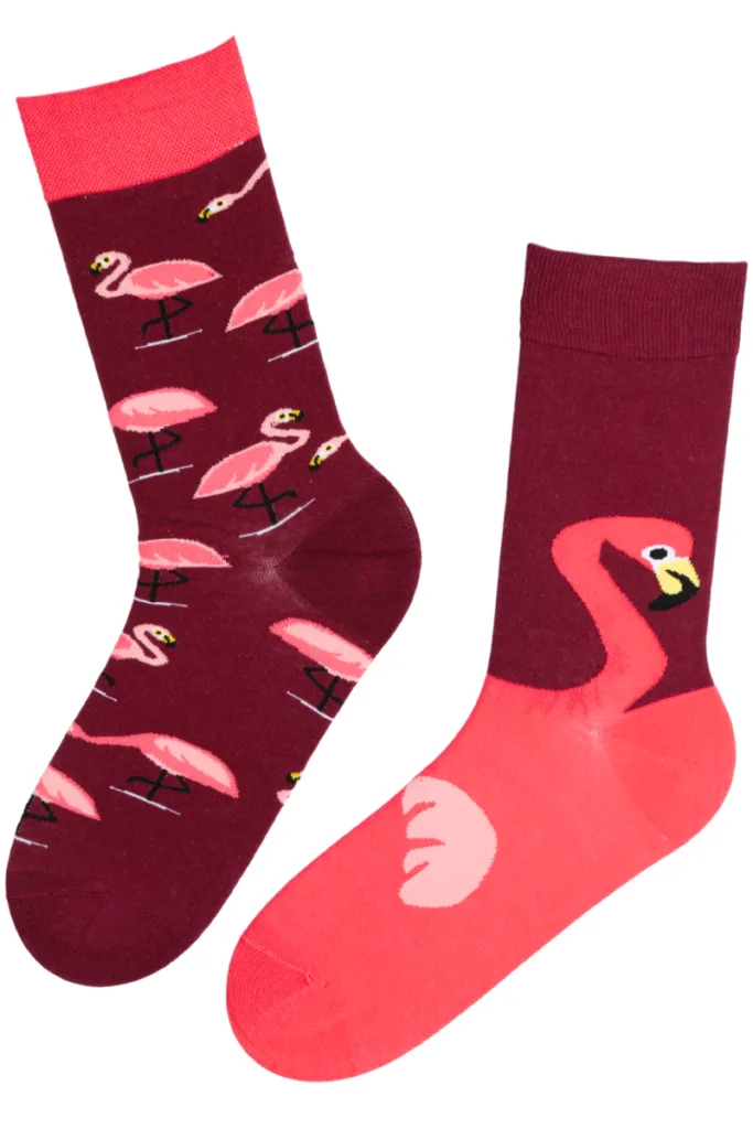 SIMON roosad flamingodega puuvillased sokid