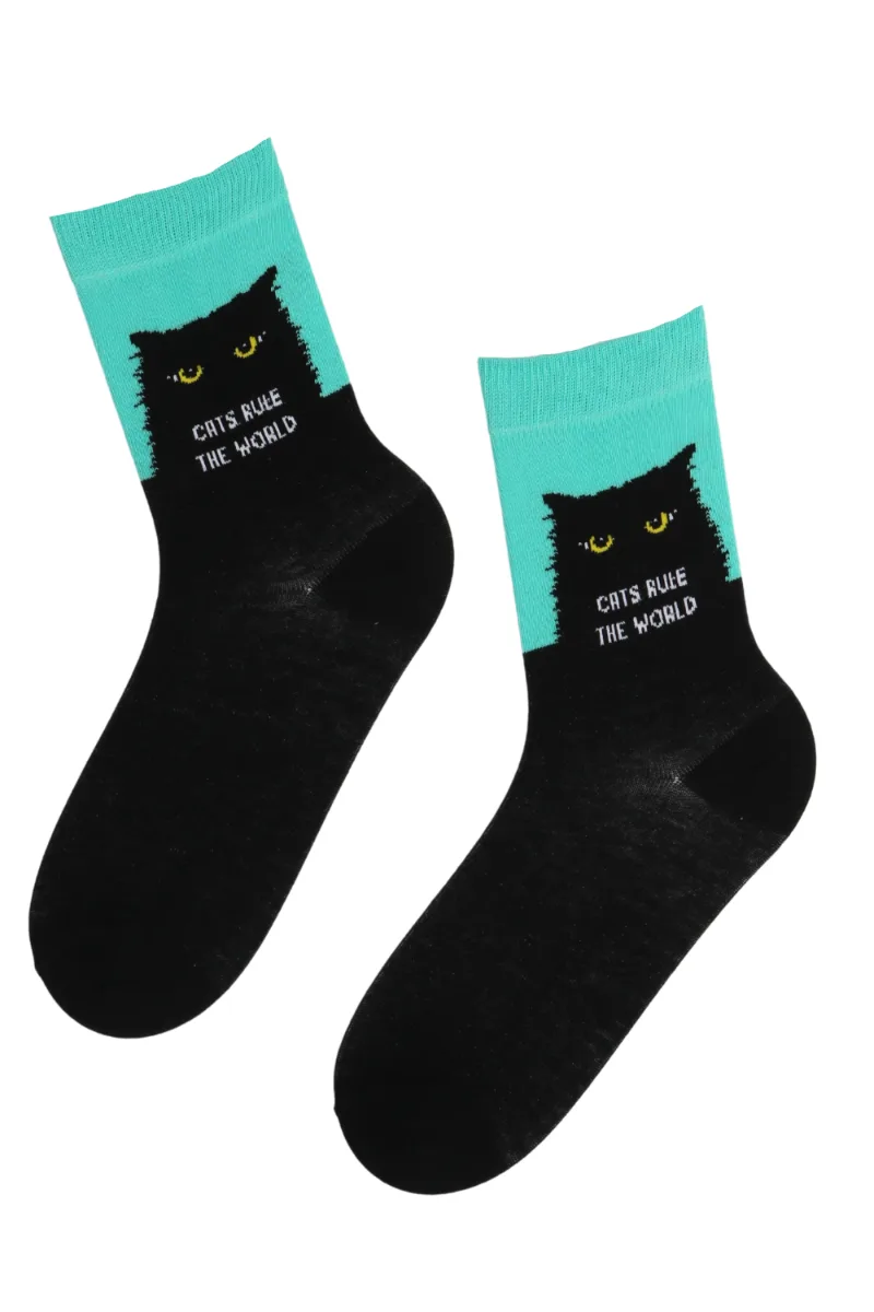 CATS RULE THE WORLD rohelise äärega kassisokid
