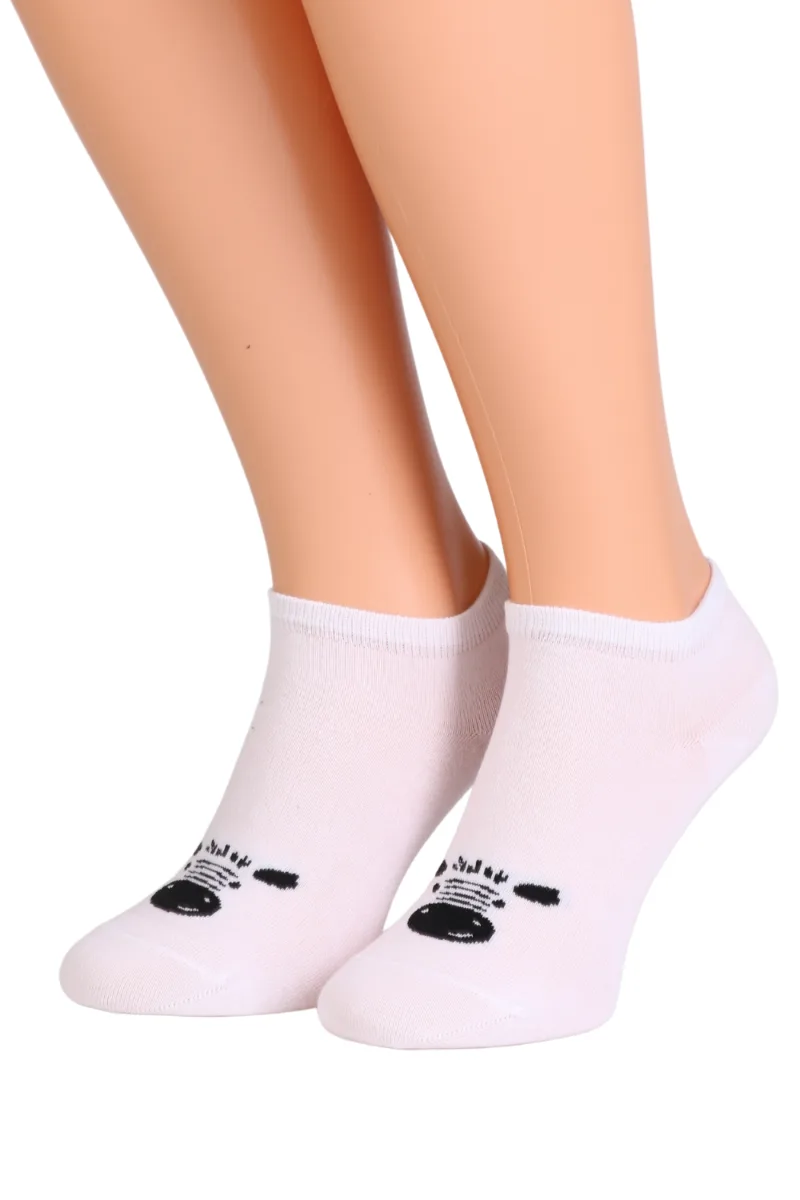 WHITE ZEBRA valged sebraga madalad sokid