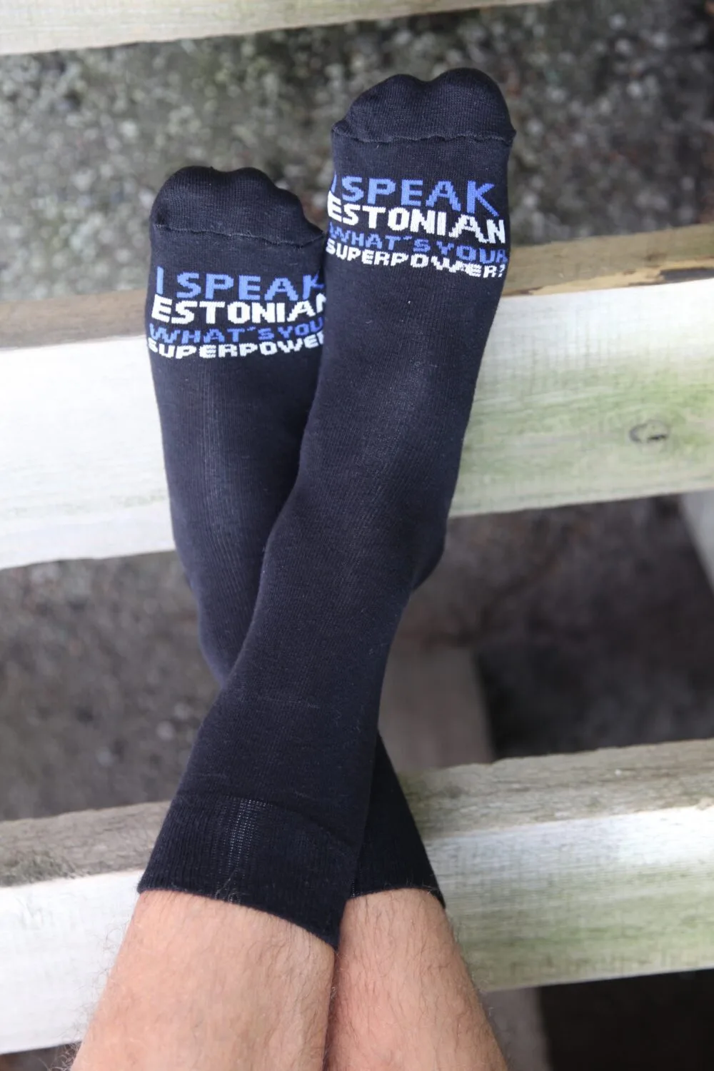 SUPERPOWER musta värvi puuvillased sokid meestele