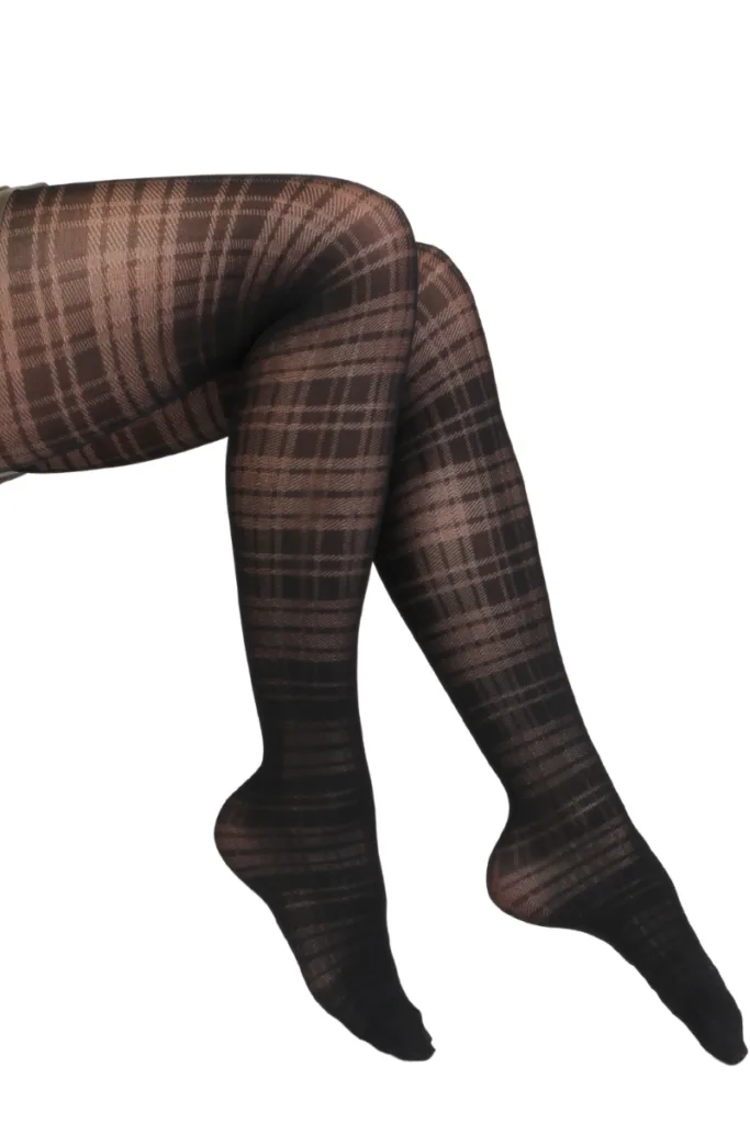 TARTAN ruudulised musta värvi sukkpüksid