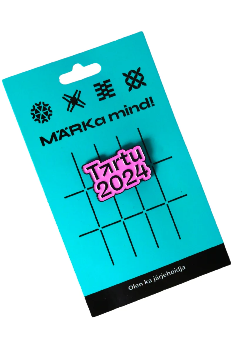 TARTU 2024 roosa rinnamärk