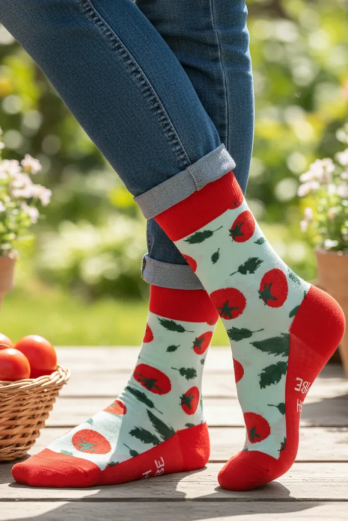 TOMATOES mahlased puuvillased sõnumiga sokid