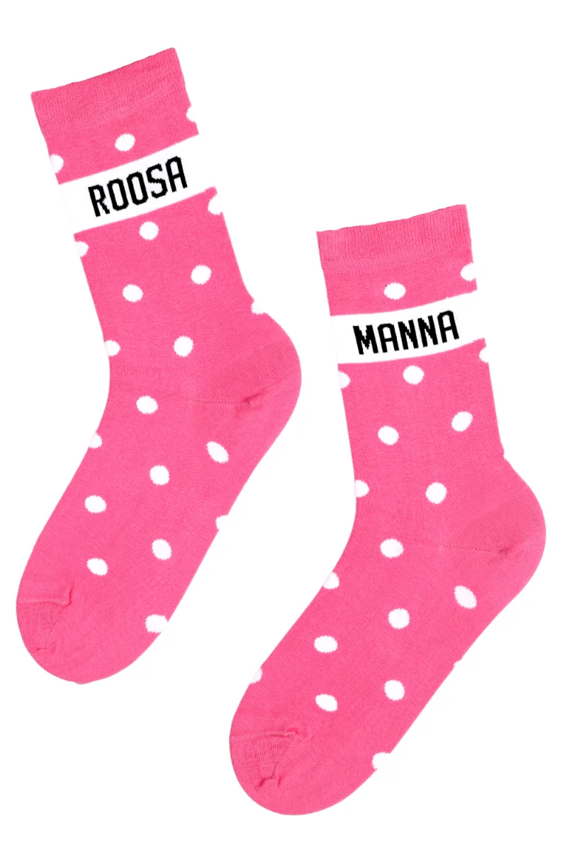 ROOSAMANNA roosad puuvillased sokid