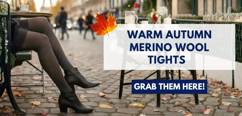 Warm autumn merino wool tights