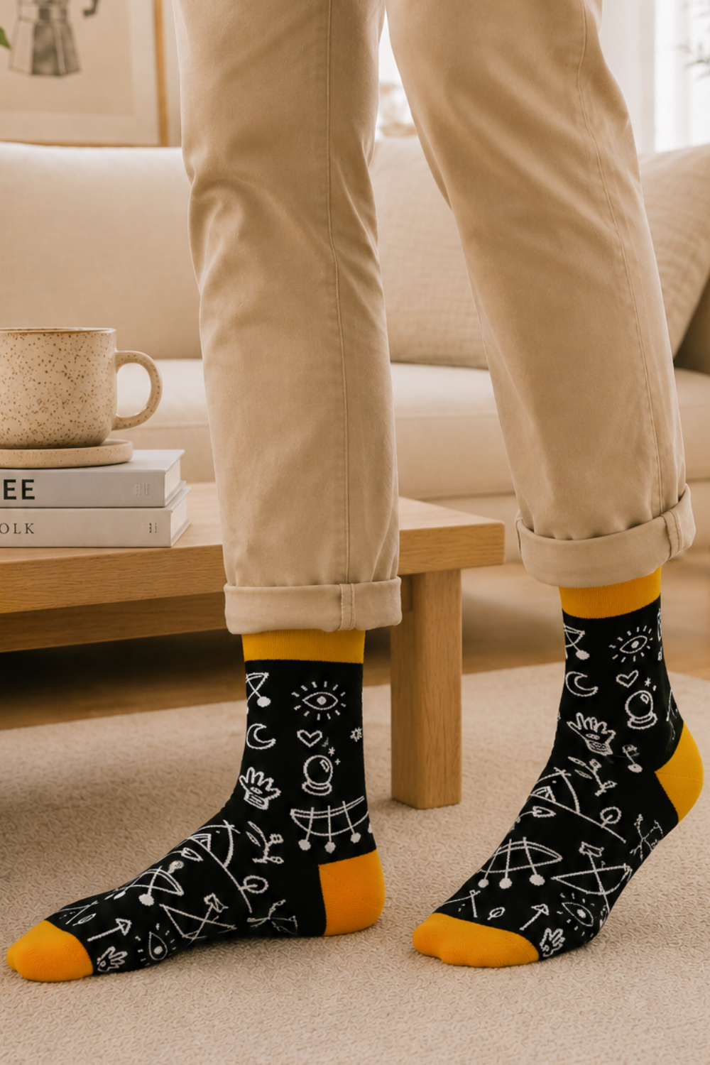 MARKUS black patterned cotton socks