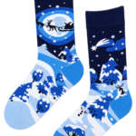 TORMI blue cotton socks with a winter pattern