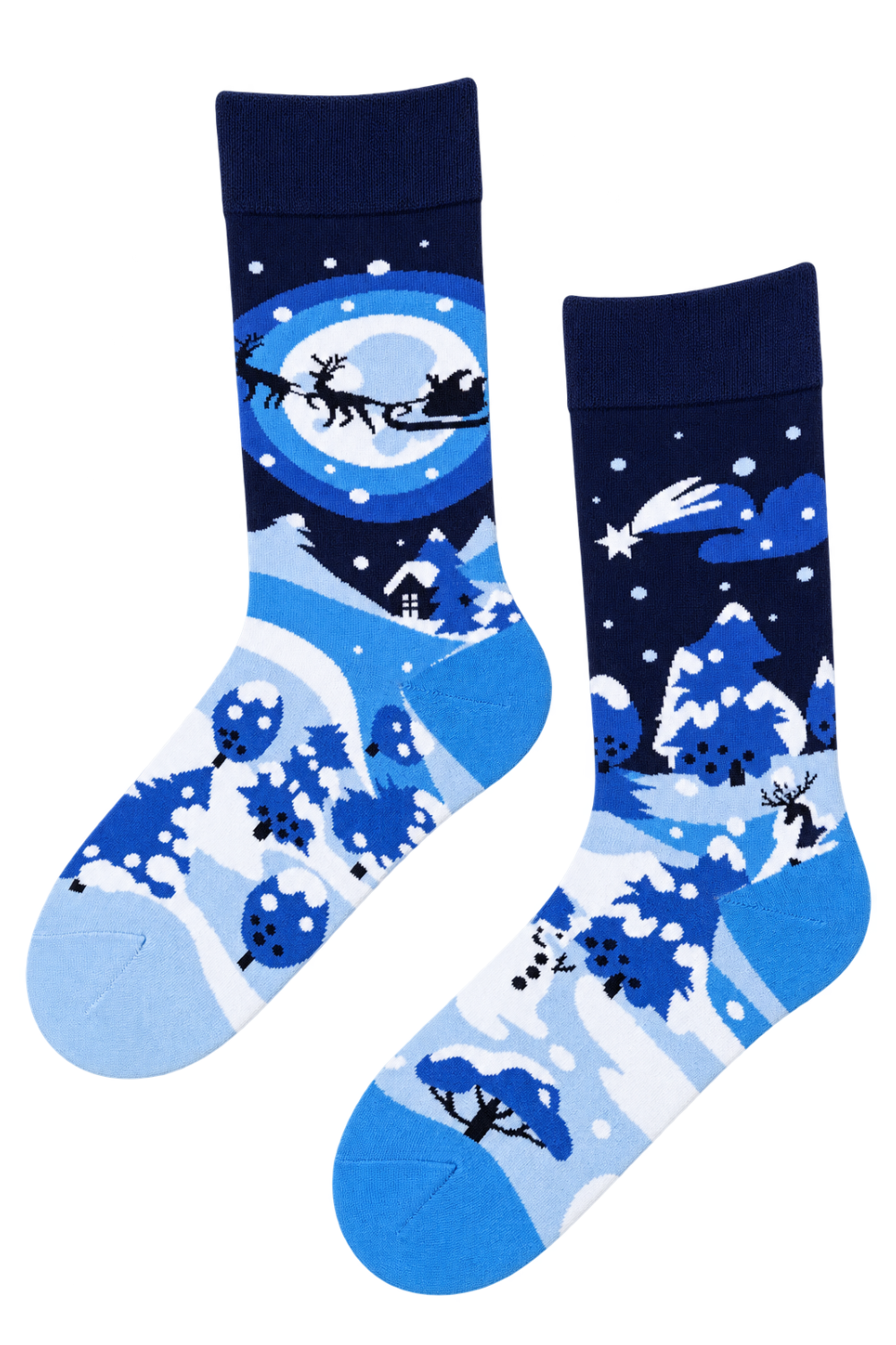 TORMI blue cotton socks with a winter pattern