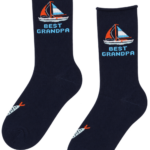 BEST GRANDPA cotton socks with a sailboat motif ABDUL
