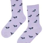 BIRDHOUSE light blue viscose socks with birds