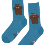 ‘KING OF FATHERS’ cotton socks with bears and text