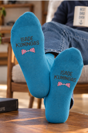 ISADE KUNINGAS karudega puuvillased tekstiga sokid