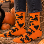 SCARY CAT mustade kassidega Halloweeni sokid