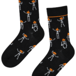 Black Halloween socks with SCULLY skulls
