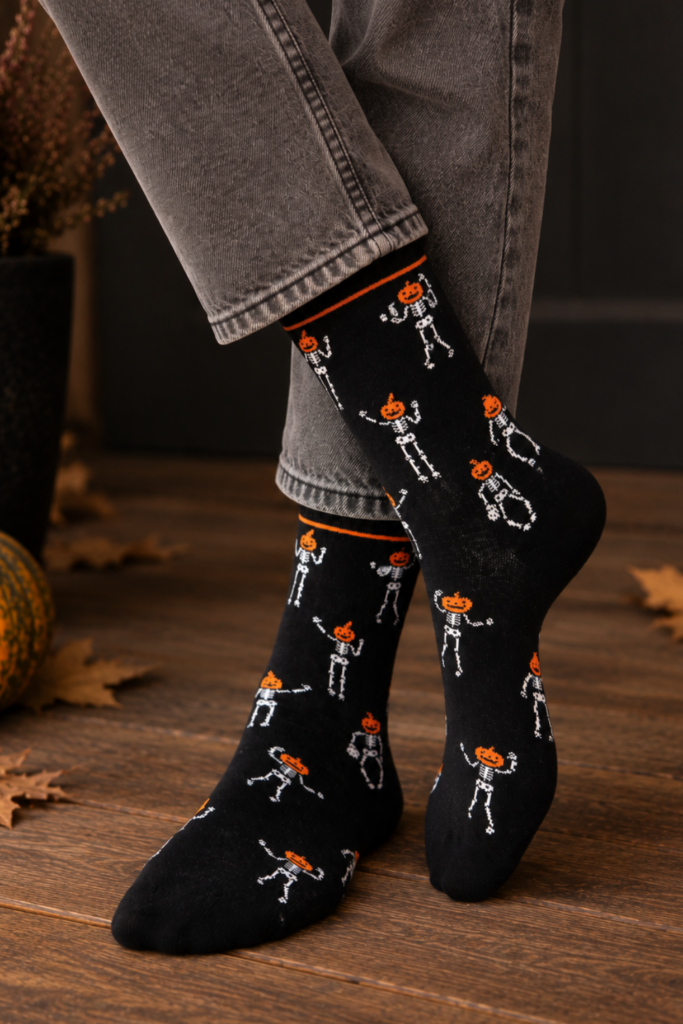 SCULLY luukeredega musta värvi Halloweeni sokid