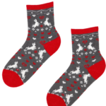 AIGI soft grey socks with a Christmas pattern