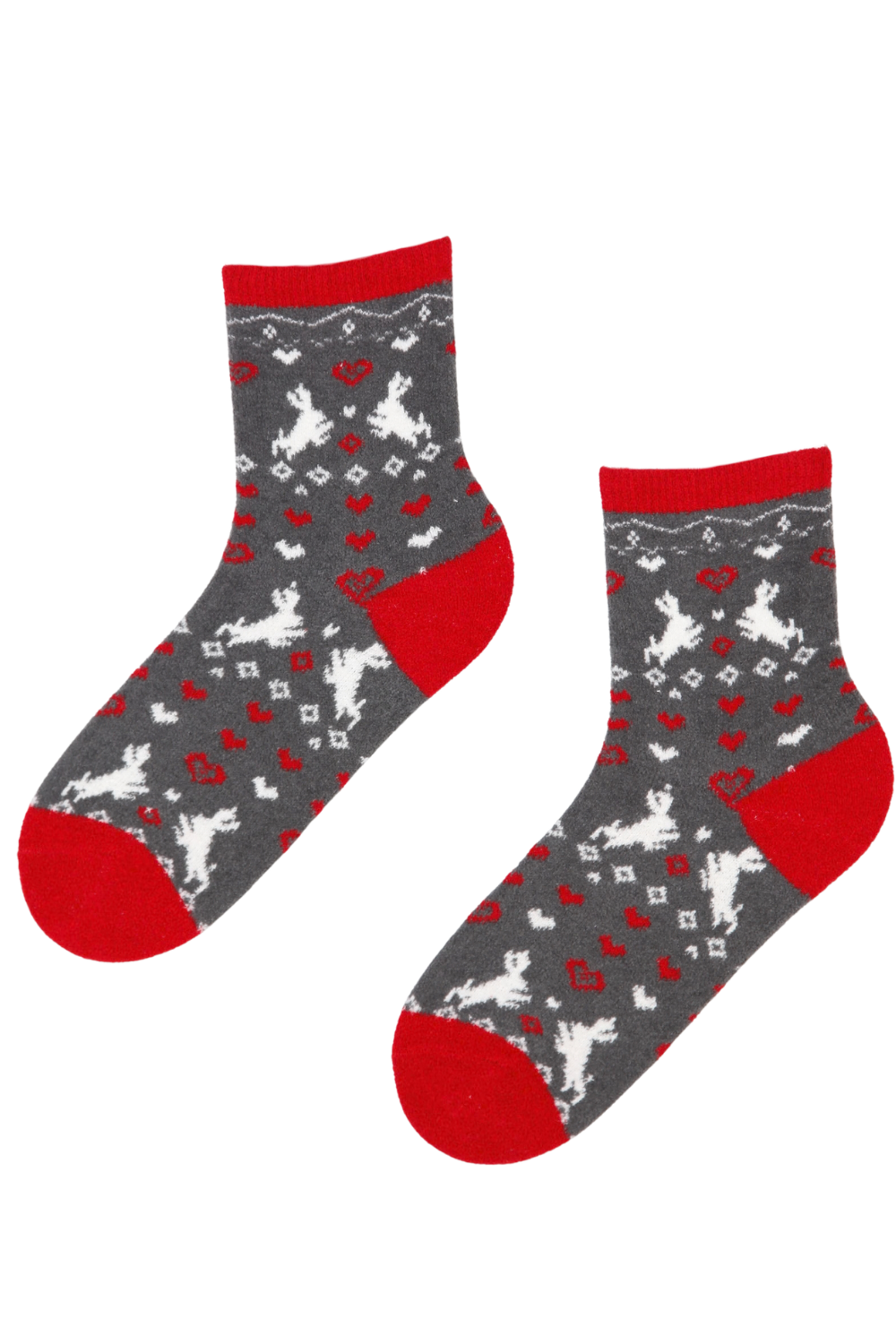 AIGI soft grey socks with a Christmas pattern