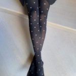AMORE black tights with hearts