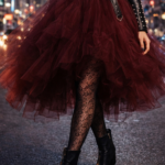 LACE black tights with a lace pattern