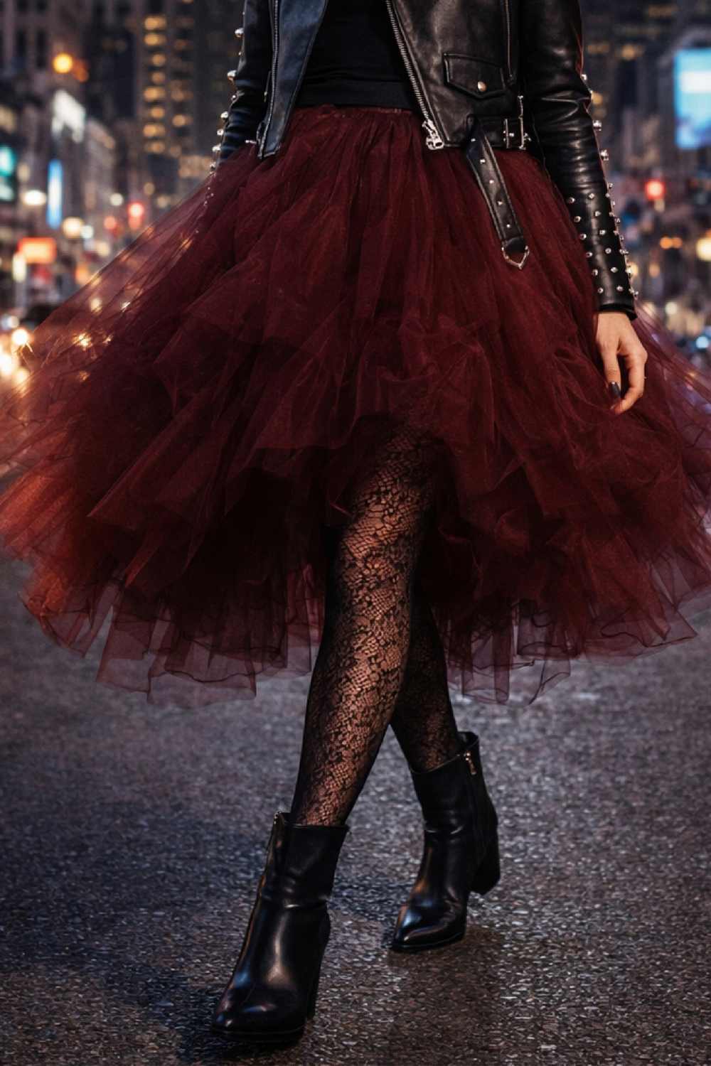 LACE black tights with a lace pattern