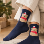 MURRY dark blue cotton socks with bears