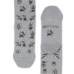 ROTT N ROLL grey cotton socks with a message